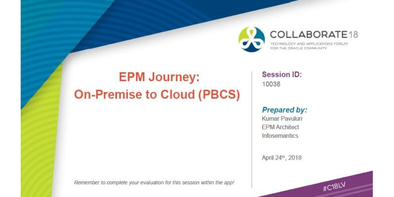 EPM Journey: On-Premise to Cloud