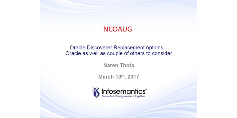 Oracle Discoverer Replacement Options - Oracle as well as couple of others to consider