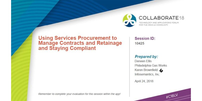Using Services Procurement to Manage Contracts and Retainage and Staying Compliant