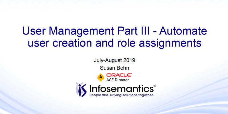 User Management Part III - Automate user creation and role assignments